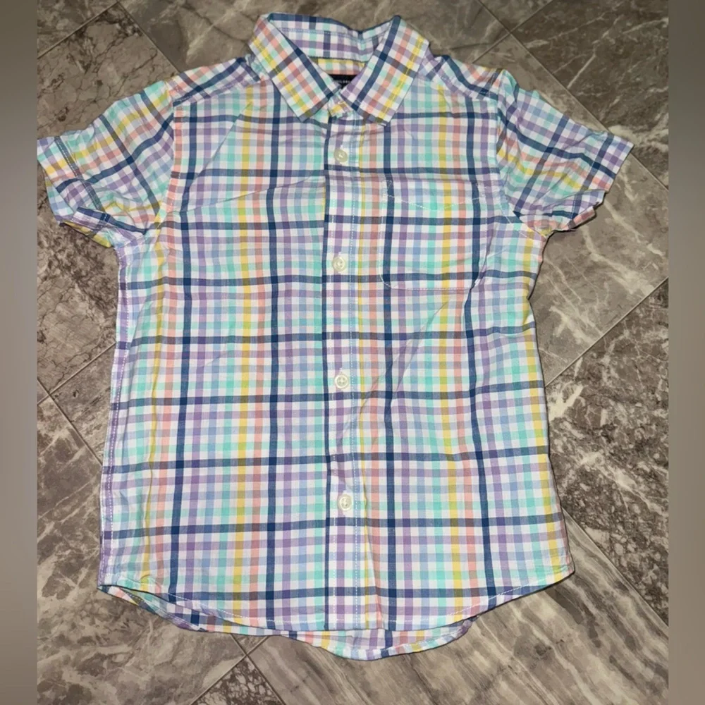 The Children’s Place Boys Multicolor Plaid Button Down Shirt Size 4T